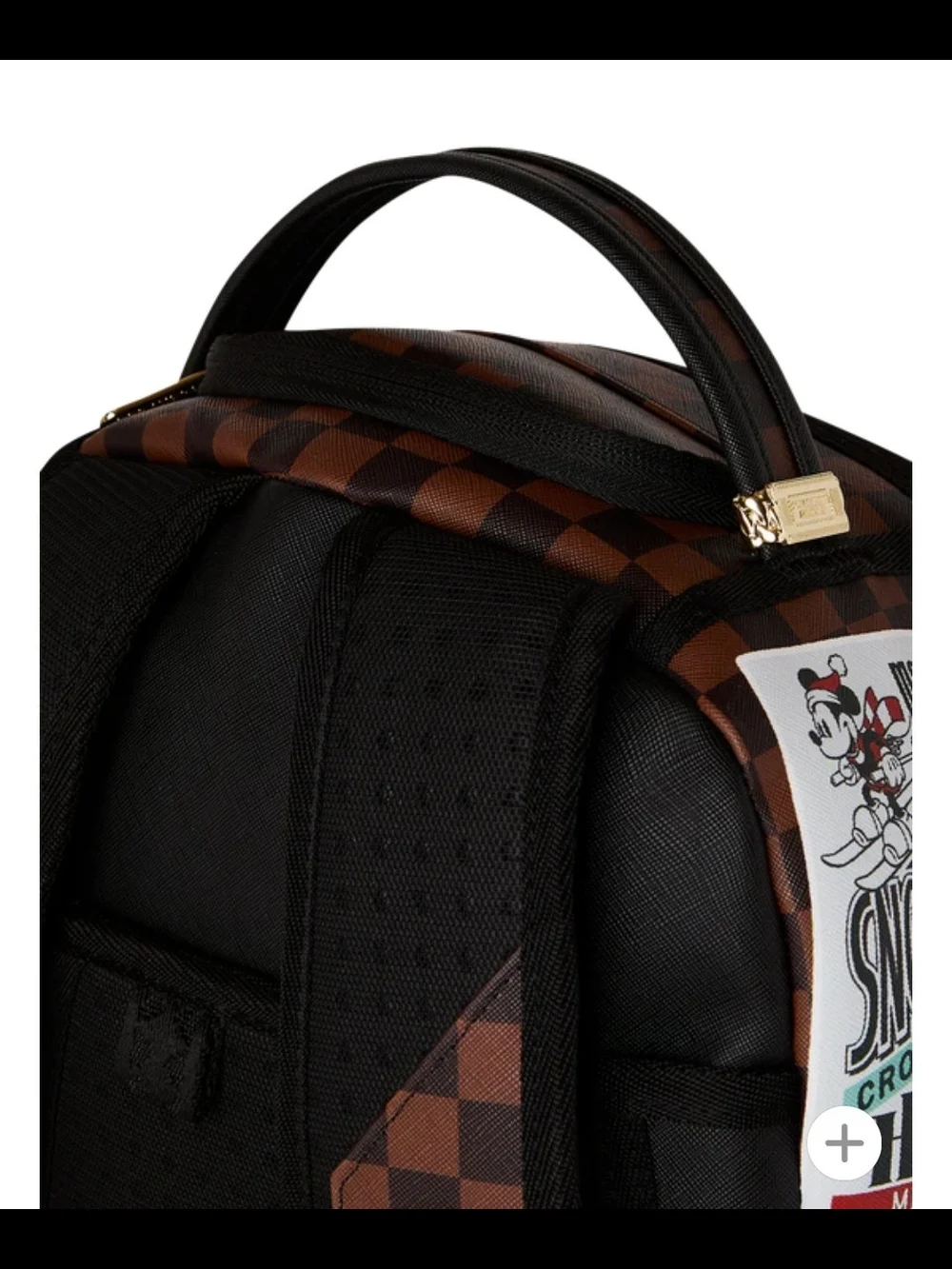 Disney Mickey Mouse Brown Patchwork Travel Backpack